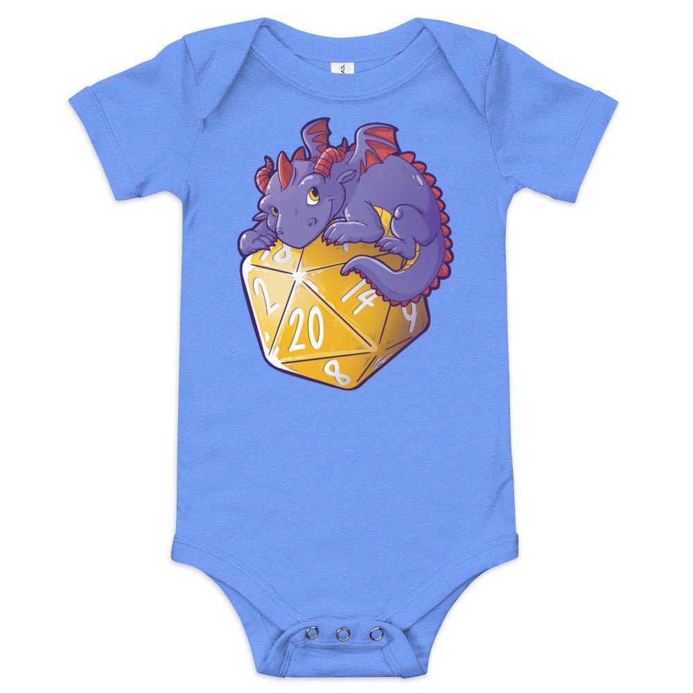 Baby short sleeve one piece Level 1 Gamers Heather Columbia Blue 3-6m
