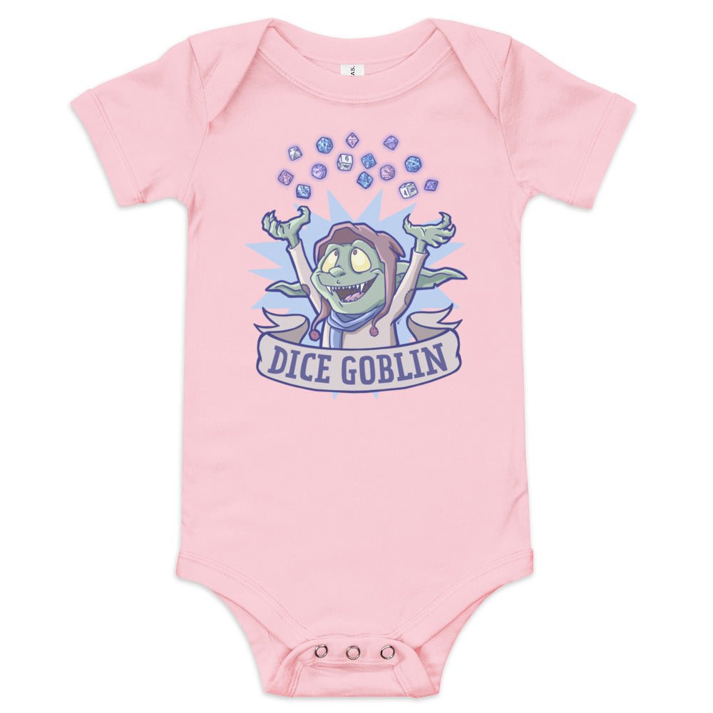 Dice Goblin Baby short sleeve one piece Level 1 Gamers Pink 3-6m