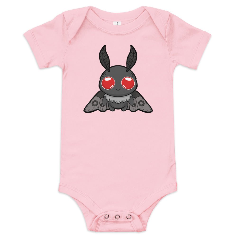 Lil' Mothman Baby short sleeve one piece  Level 1 Gamers Pink 3-6m