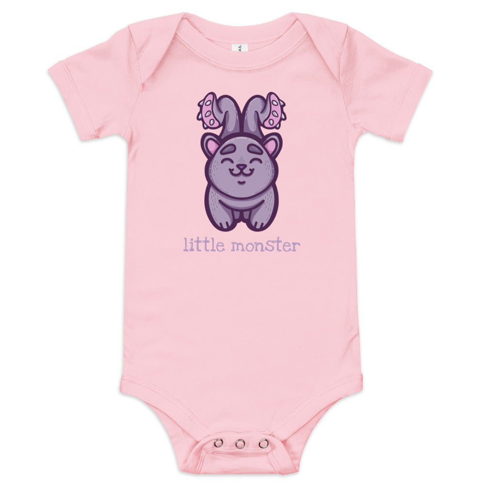 Little Displacer Monster Baby short sleeve one piece Level 1 Gamers Pink 3-6m