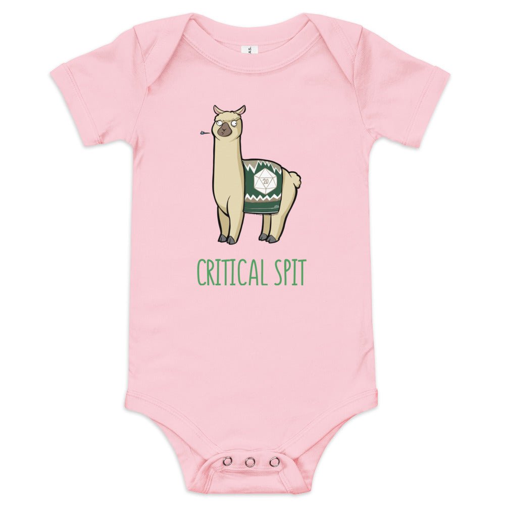 Critical Spit Llama Baby short sleeve one piece Level 1 Gamers Pink 3-6m