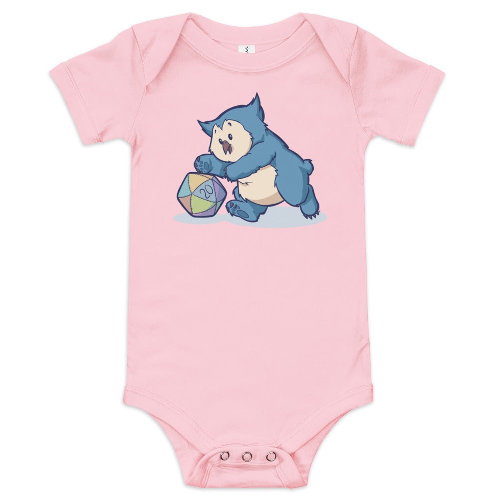 Little Owlbear Baby short sleeve one piece  Level 1 Gamers Pink 3-6m