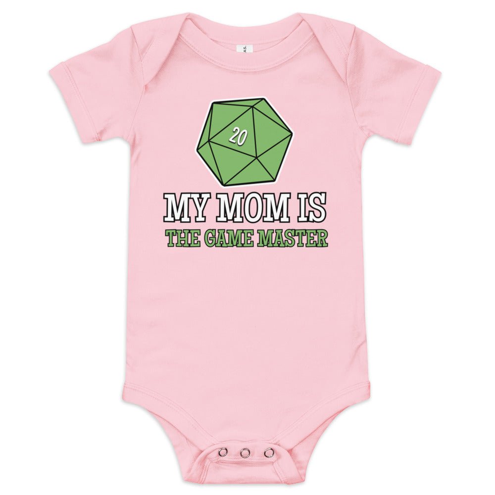 My Mom is the Game Master Baby short sleeve one piece Level 1 Gamers Pink 3-6m