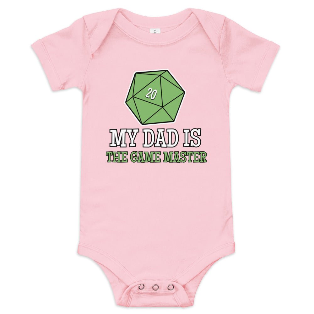 My Dad is the Game Master Baby short sleeve one piece Level 1 Gamers Pink 3-6m