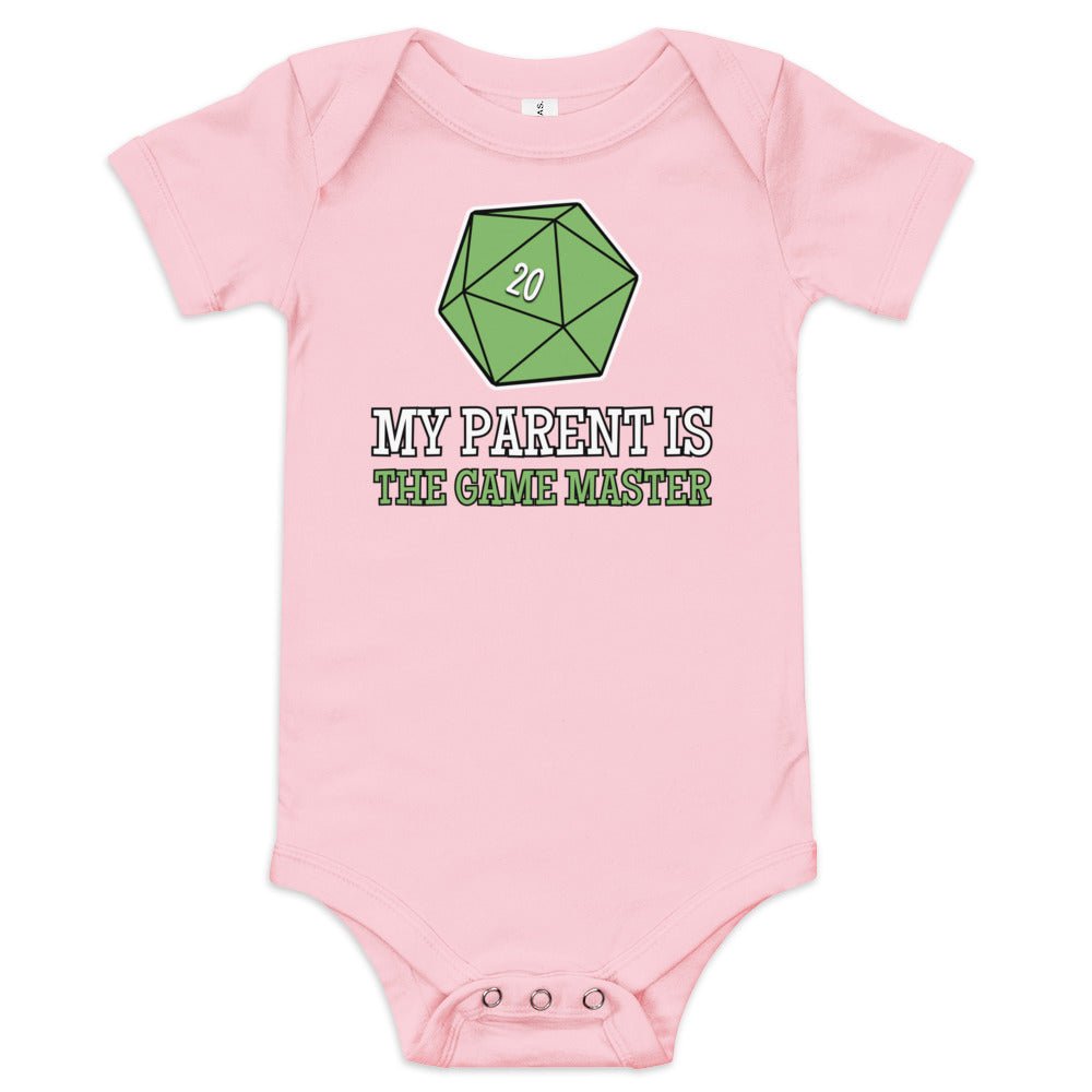 My Parent is the Game Master Baby short sleeve one piece Level 1 Gamers Pink 3-6m