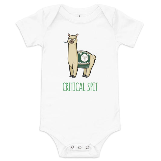 Critical Spit Llama Baby short sleeve one piece  Level 1 Gamers White 3-6m 