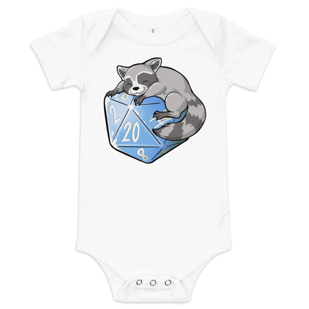 Trash Panda Raccoon Baby short sleeve one piece  Level 1 Gamers White 3-6m