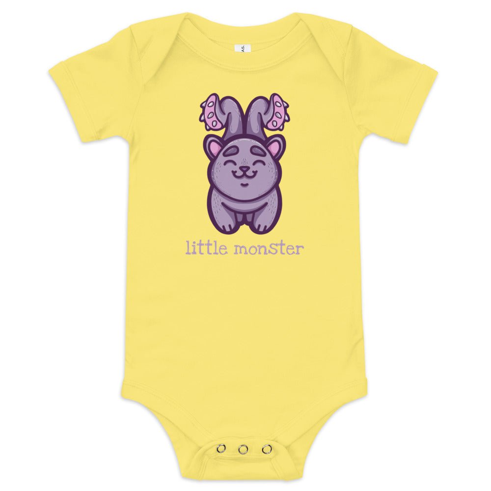 Little Displacer Monster Baby short sleeve one piece Level 1 Gamers Yellow 3-6m