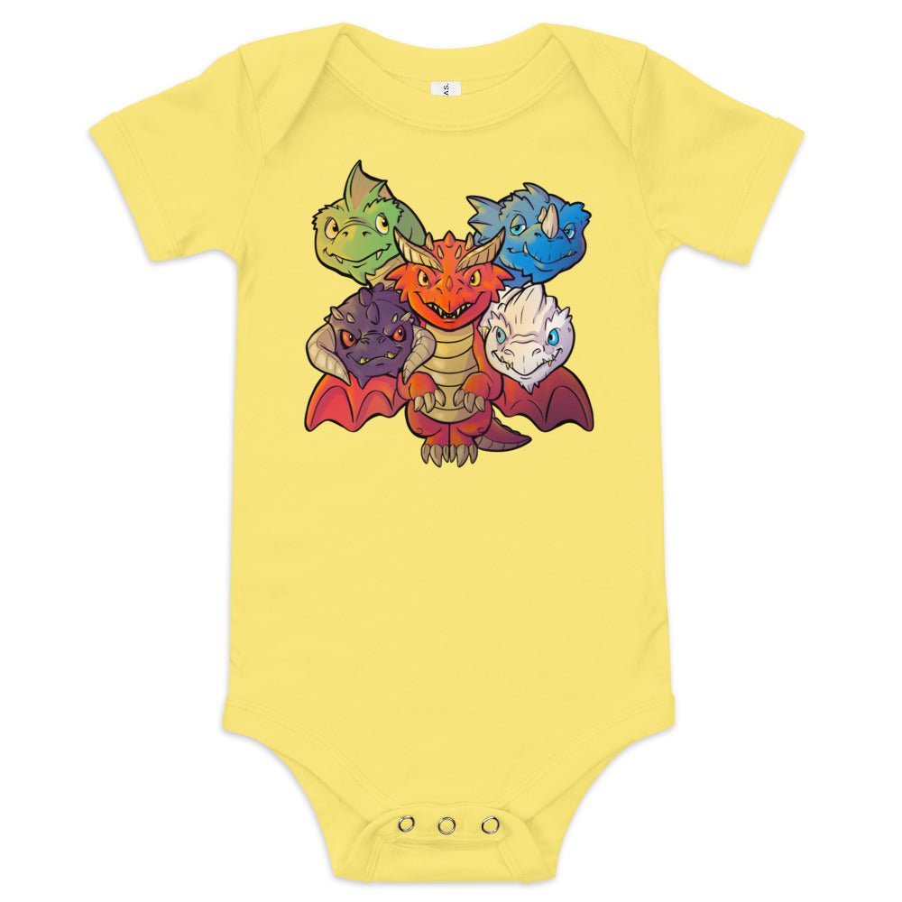 Baby Tiamat short sleeve one piece Level 1 Gamers Yellow 3-6m