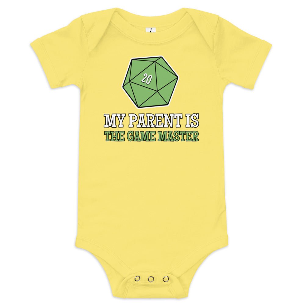 My Parent is the Game Master Baby short sleeve one piece Level 1 Gamers Yellow 3-6m