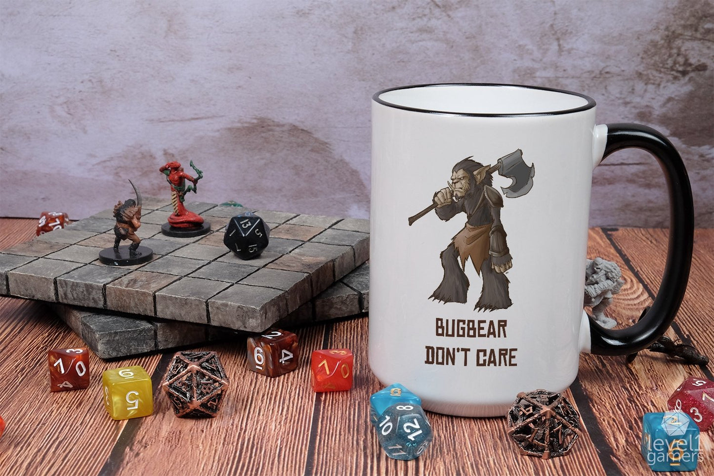 Bugbear Don't Care Mug Level 1 Gamers