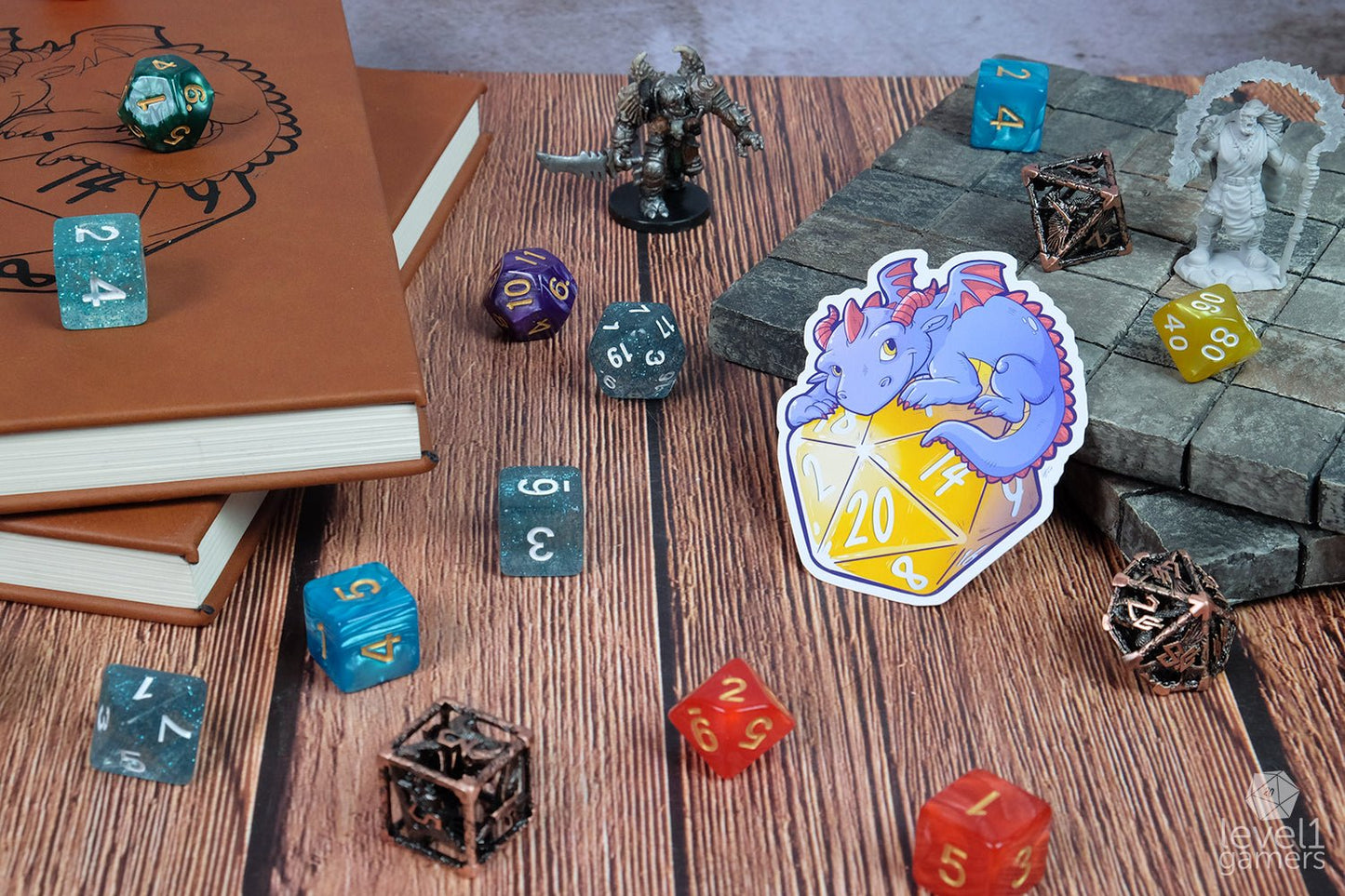 D20 Dragon Sticker Level 1 Gamers