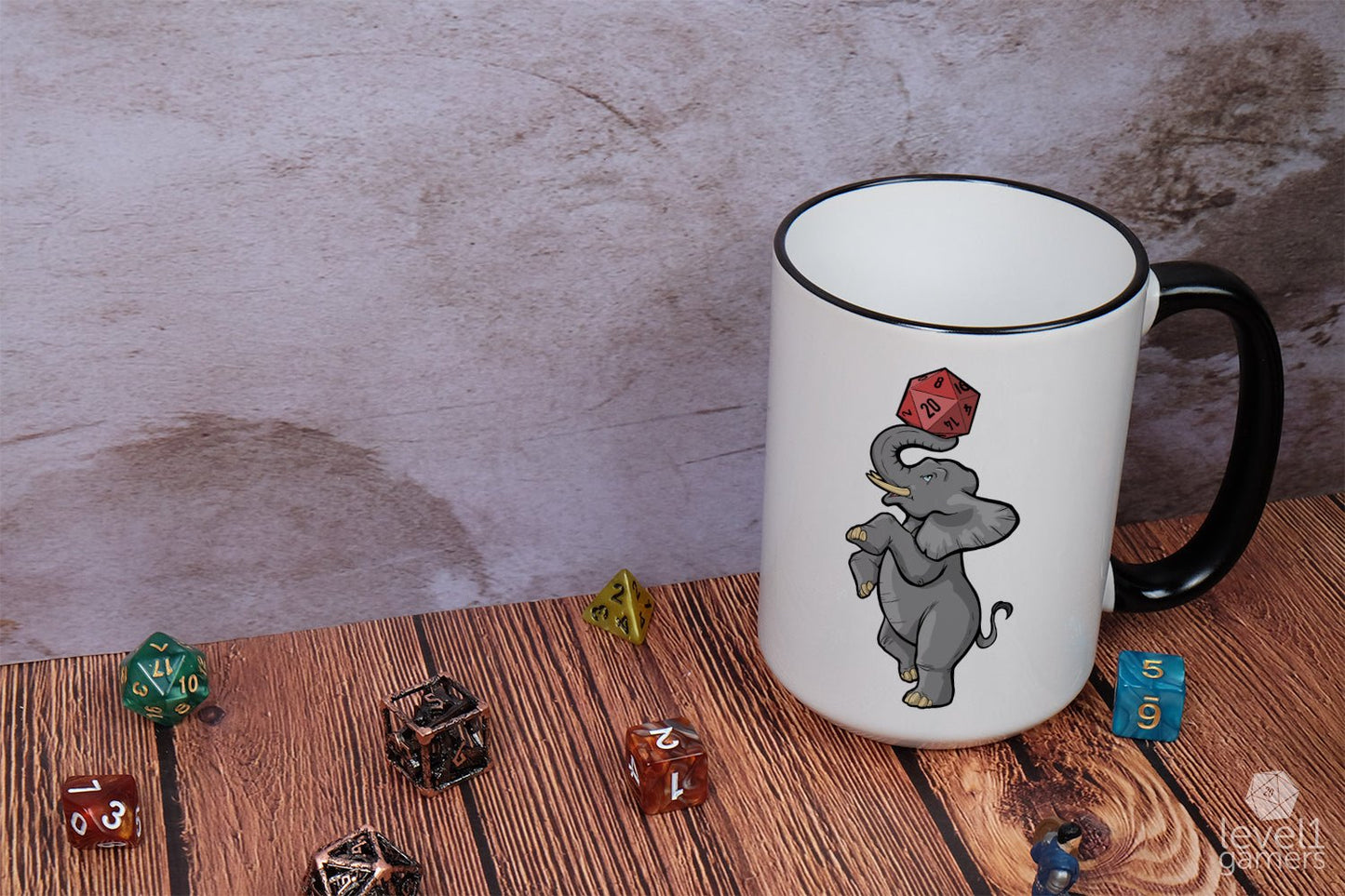 DnD Elephant Mug Mugs Level 1 Gamers