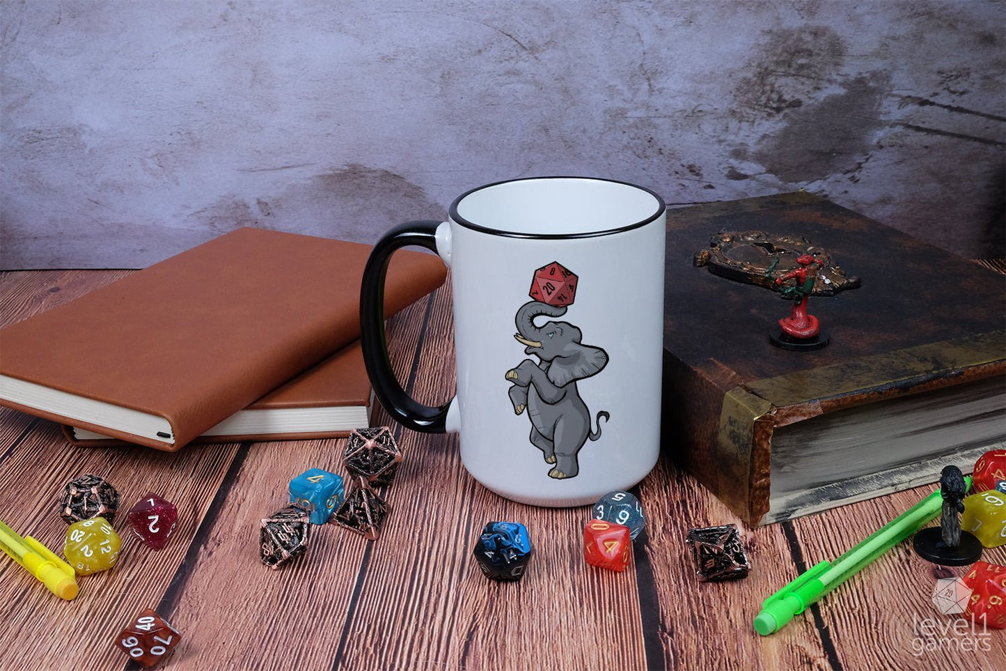 DnD Elephant Mug Mugs Level 1 Gamers