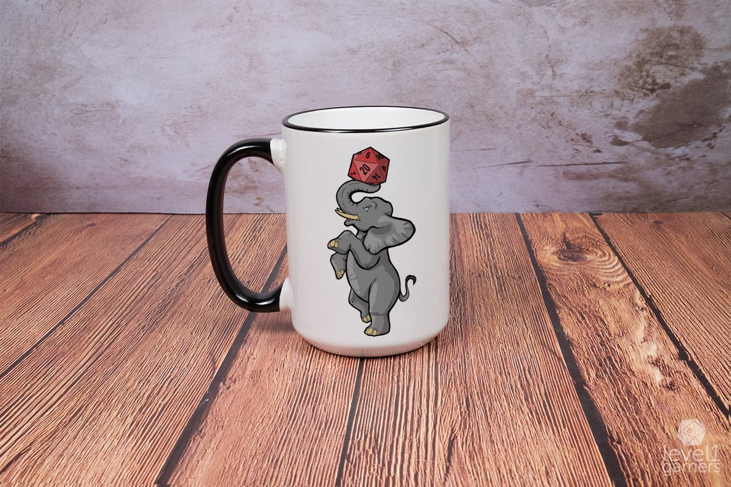 DnD Elephant Mug Mugs Level 1 Gamers