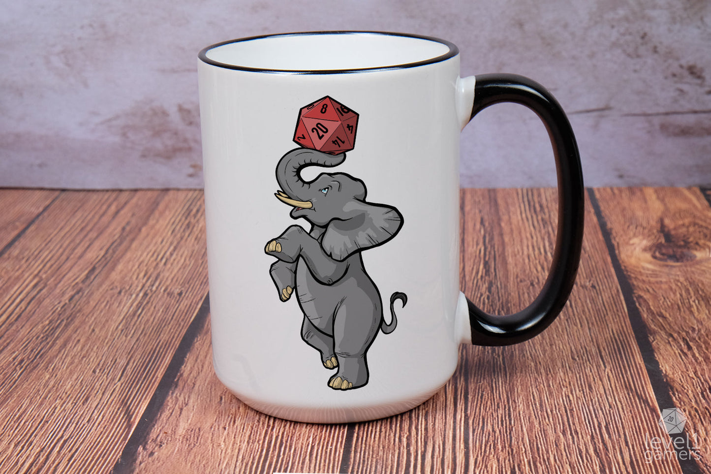 DnD Elephant Mug Mugs Level 1 Gamers