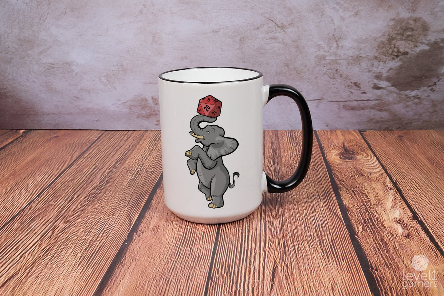 DnD Elephant Mug Mugs Level 1 Gamers