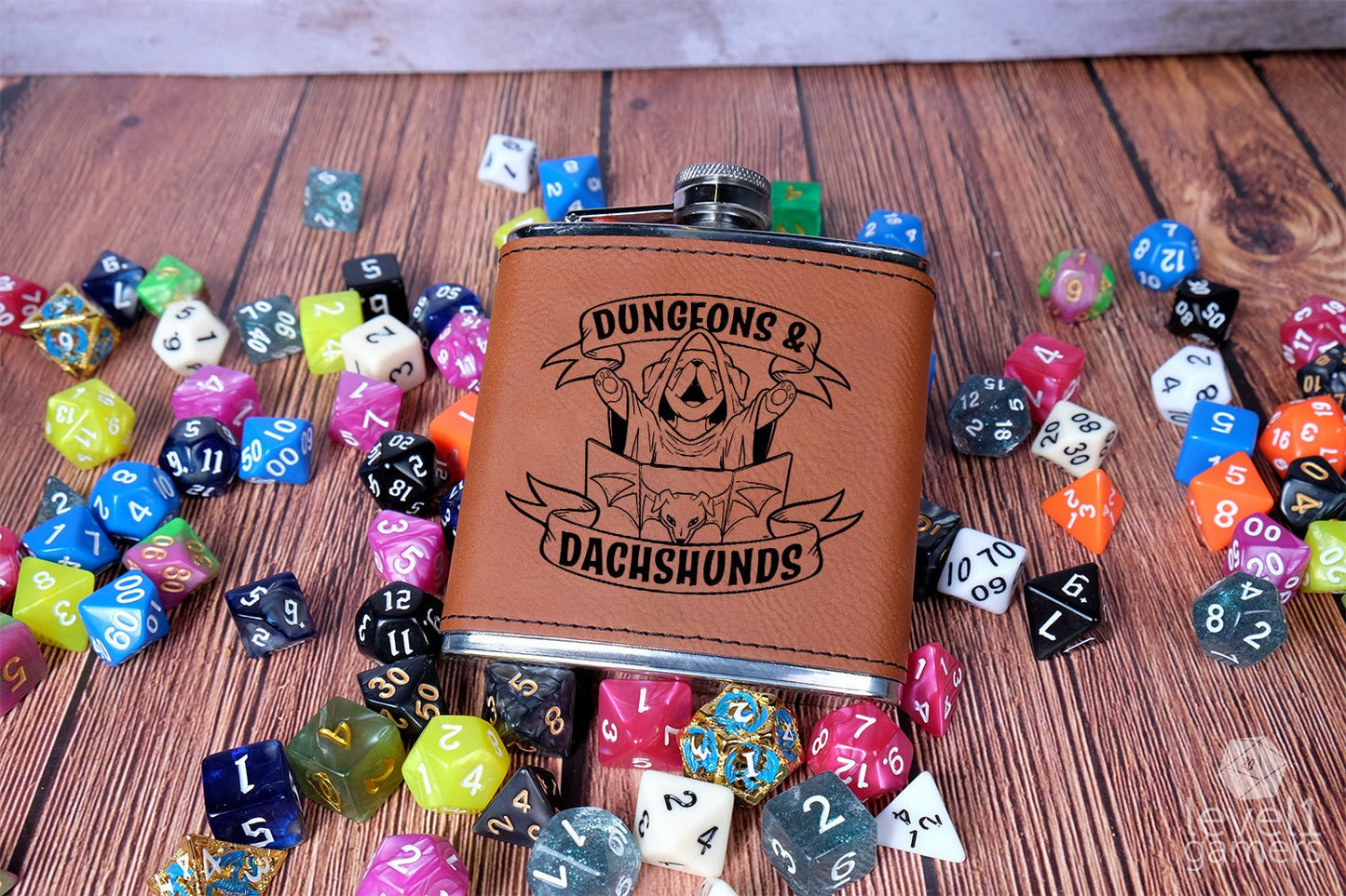 Dungeons & Dachshunds Flask Level 1 Gamers