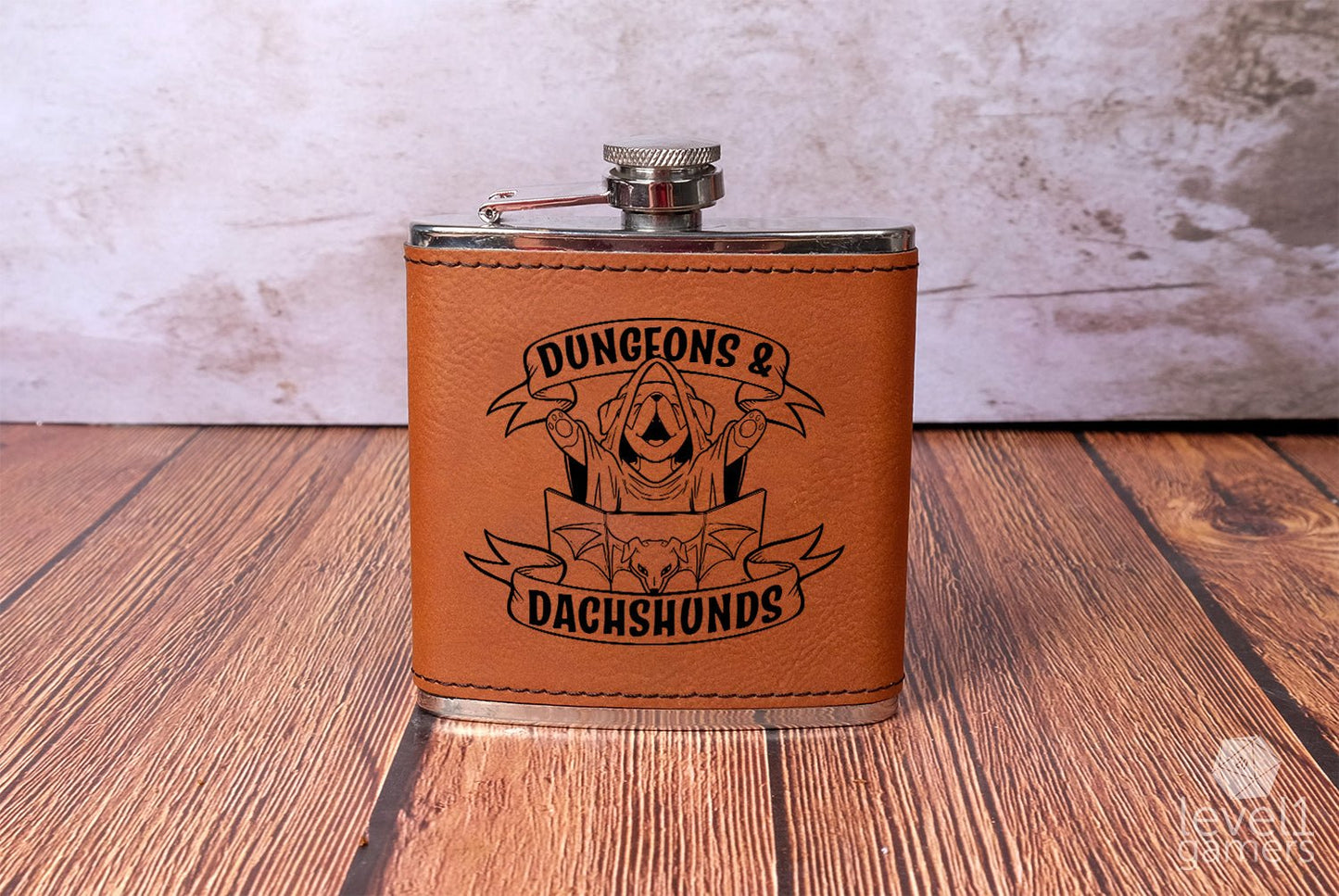 Dungeons & Dachshunds Flask Level 1 Gamers
