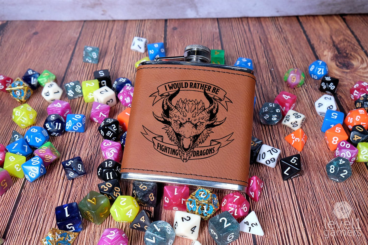 I'd Rather Be Fighting Dragons Flask Level 1 Gamers