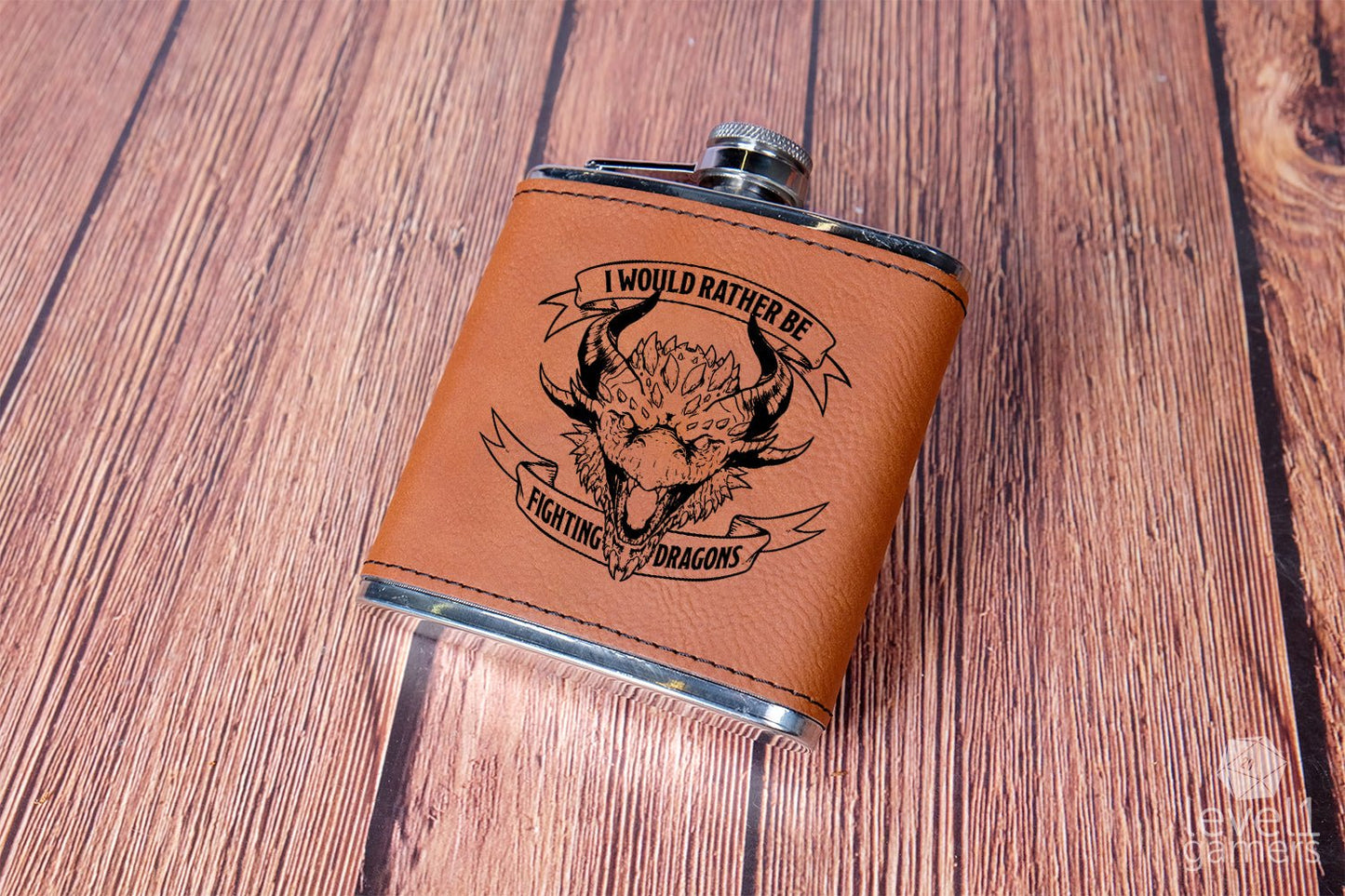 I'd Rather Be Fighting Dragons Flask Level 1 Gamers