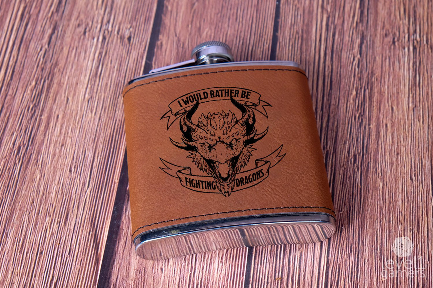 I'd Rather Be Fighting Dragons Flask Level 1 Gamers