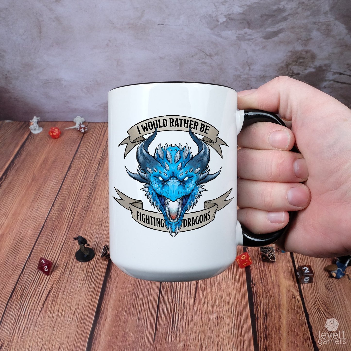 I'd Rather Be Fighting Dragons Mug Level 1 Gamers