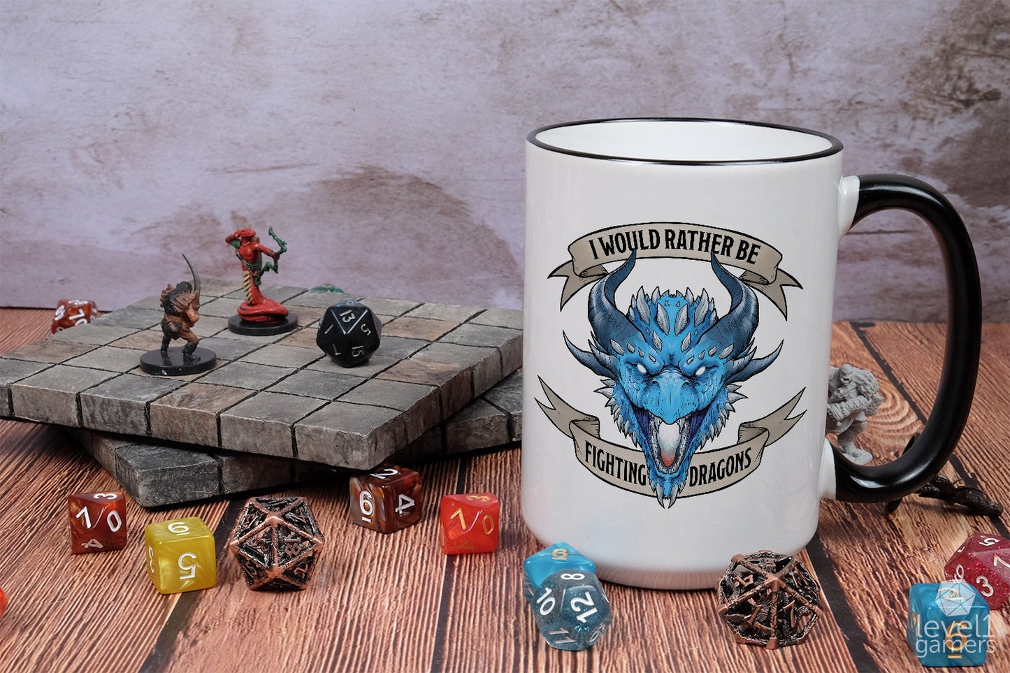 I'd Rather Be Fighting Dragons Mug Level 1 Gamers