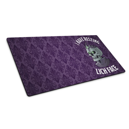 Resting Lich Face Desk Mat  Level 1 Gamers White 36″×18″