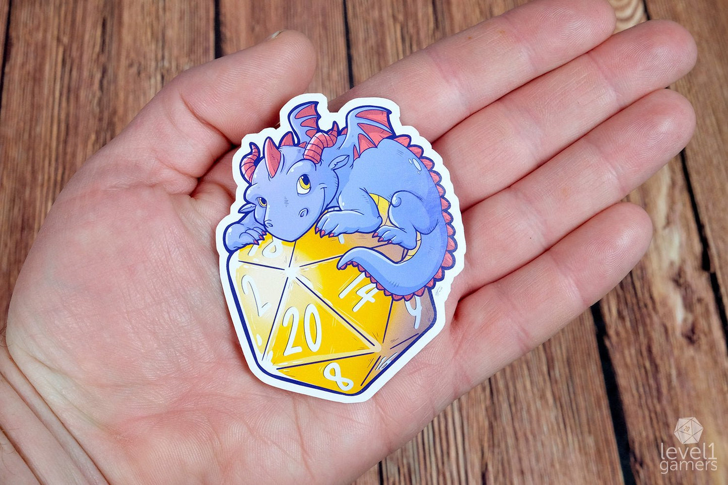 D20 Dragon Sticker Level 1 Gamers