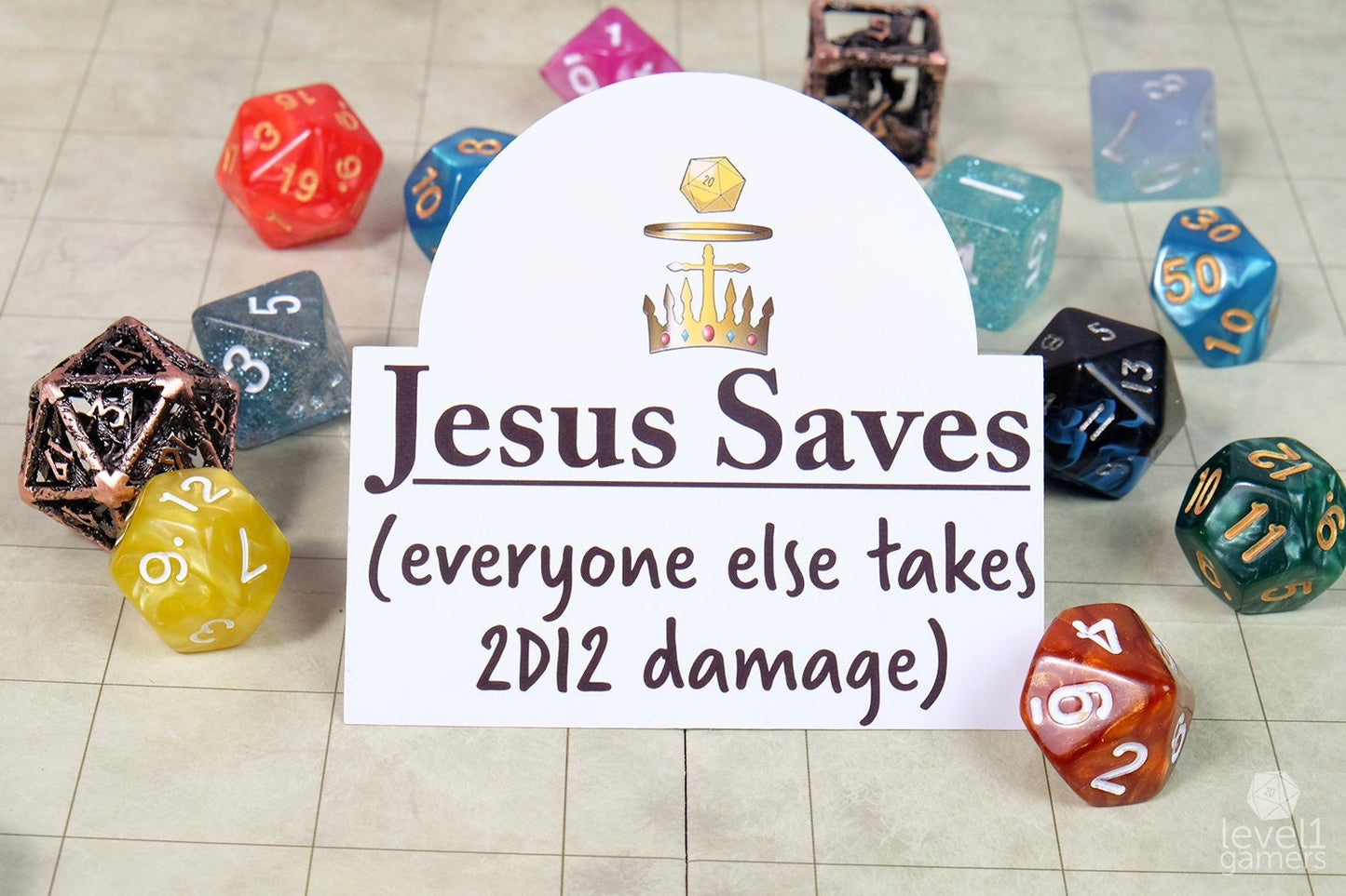 Jesus Saves Sticker  Level 1 Gamers   