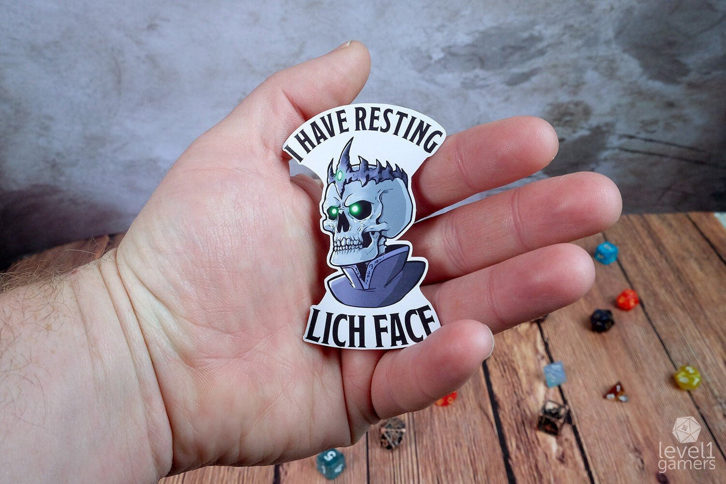 Resting Lich Face Sticker Level 1 Gamers