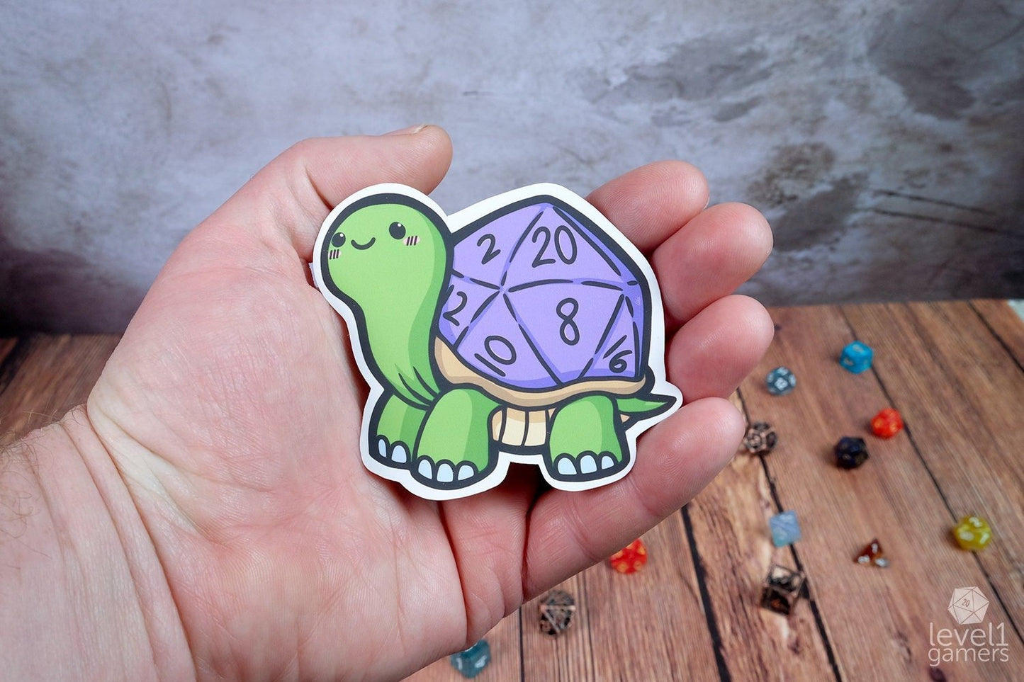 D20 Tortoise Sticker Level 1 Gamers