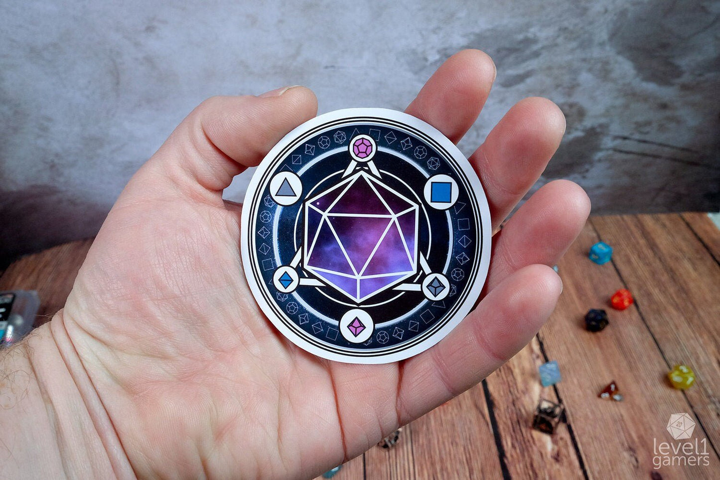 Magic Dice Circle Sticker Level 1 Gamers