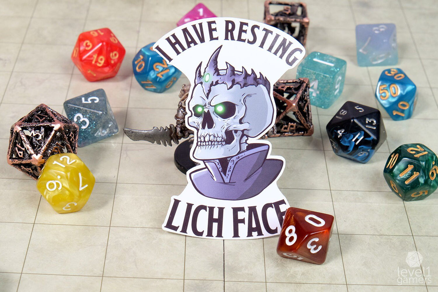 Resting Lich Face Sticker Level 1 Gamers