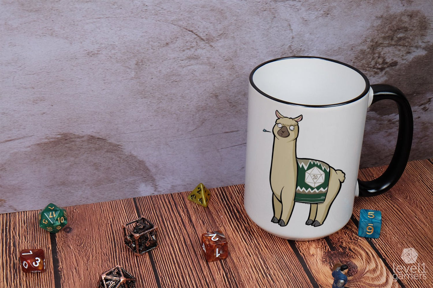 D20 Llama Mug Level 1 Gamers