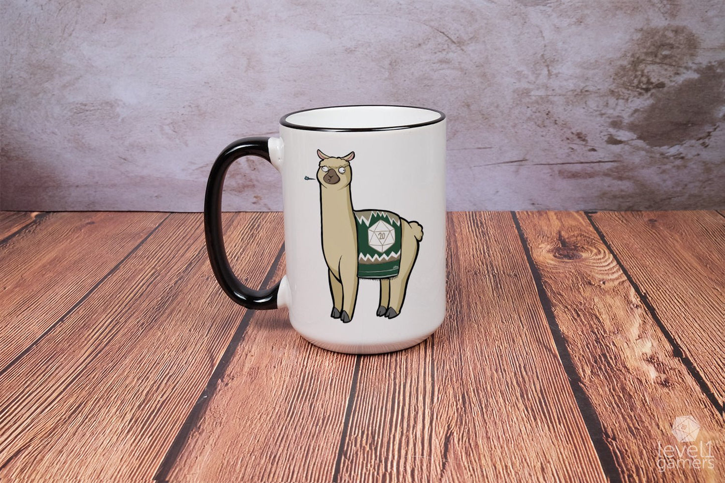 D20 Llama Mug Level 1 Gamers