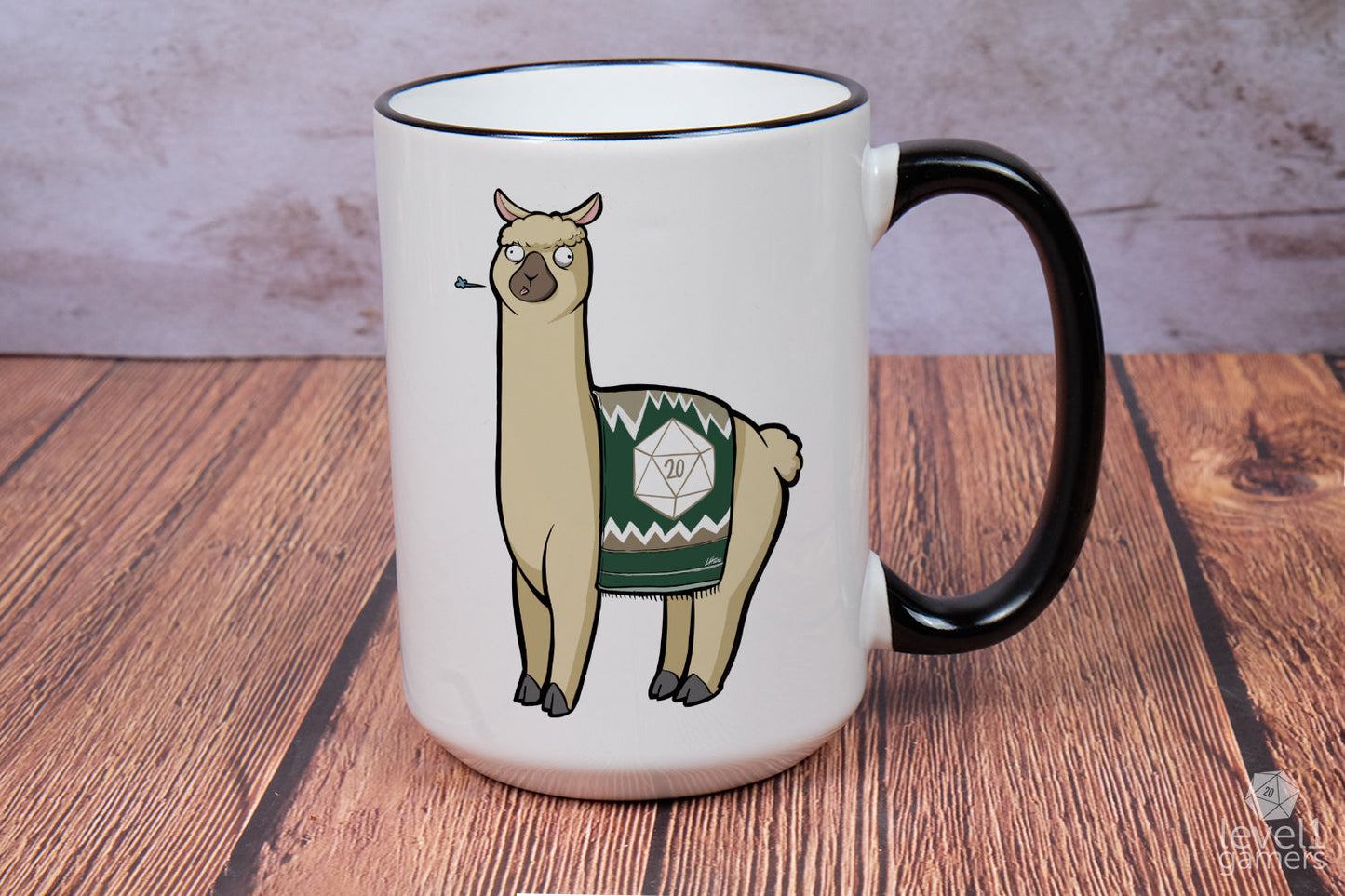 D20 Llama Mug Level 1 Gamers