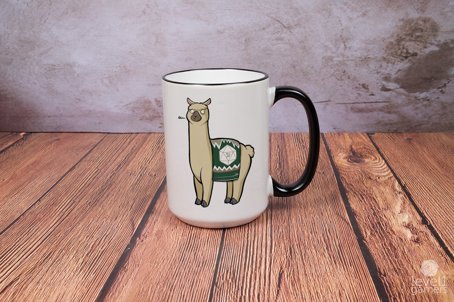 D20 Llama Mug Level 1 Gamers