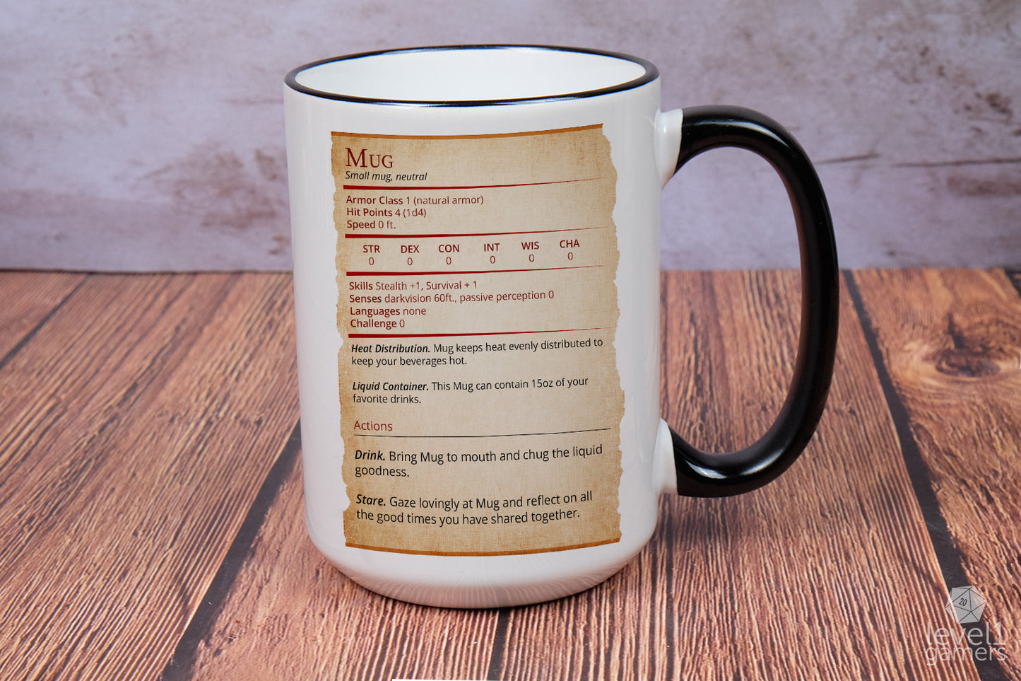 Mug Stat Card Mug Level 1 Gamers