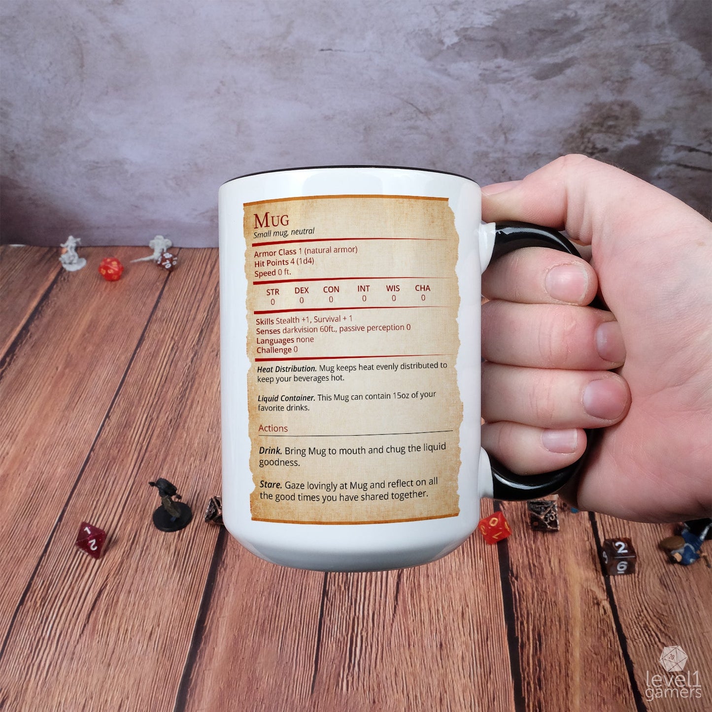 Mug Stat Card Mug Level 1 Gamers