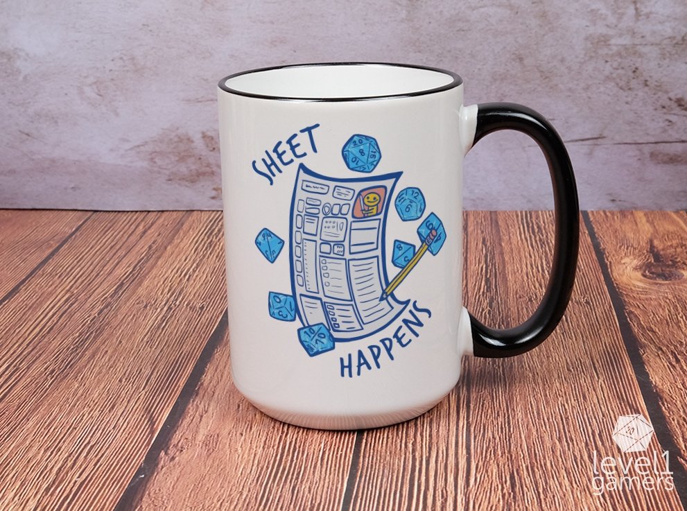 Sheet Happens Mug Mugs Level 1 Gamers