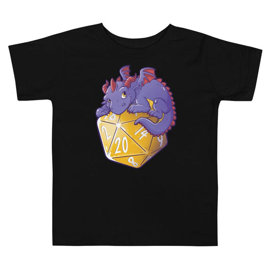Baby Dragon D20 Toddler Short Sleeve Tee  Level 1 Gamers Black 2T