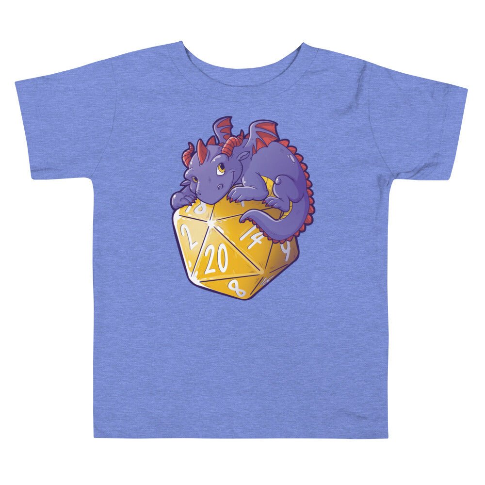 Baby Dragon D20 Toddler Short Sleeve Tee  Level 1 Gamers Heather Columbia Blue 2T