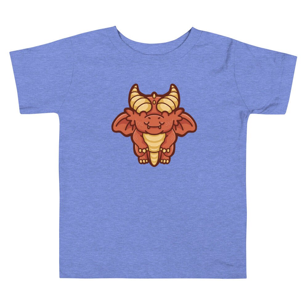 Baby Red Dragon Toddler Short Sleeve Tee Level 1 Gamers Heather Columbia Blue 2T