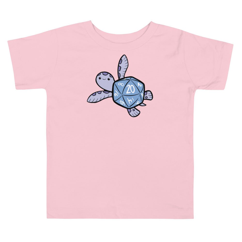 D20 Sea Turtle Toddler Short Sleeve Tee  Level 1 Gamers Pink 2T
