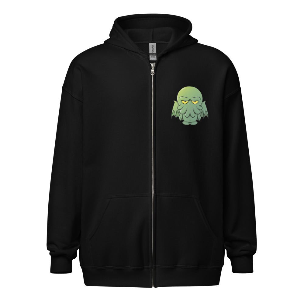 Lil Cthulu Unisex heavy blend zip hoodie Level 1 Gamers Black S
