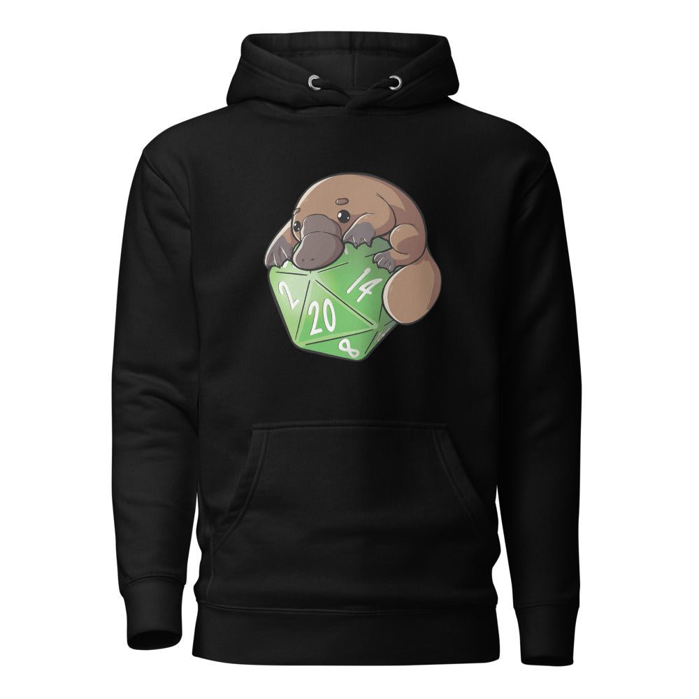 D20 Platypus Unisex Hoodie  Level 1 Gamers Black S 