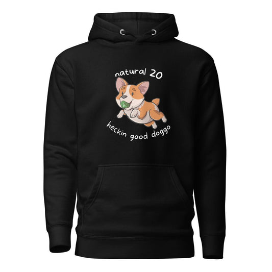 Heckin Good Doggo (Corgi) Unisex Hoodie  Level 1 Gamers Black S