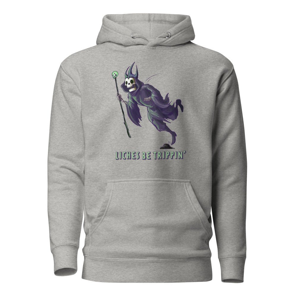 Liches Be Trippin Unisex Hoodie Level 1 Gamers Carbon Grey S